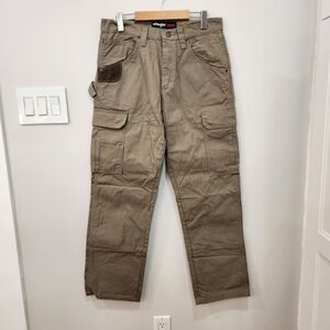 Wrangler Riggs Workwear Ranger Cargo Pants Mens 31x30 Double Knee Khaki Ripstop